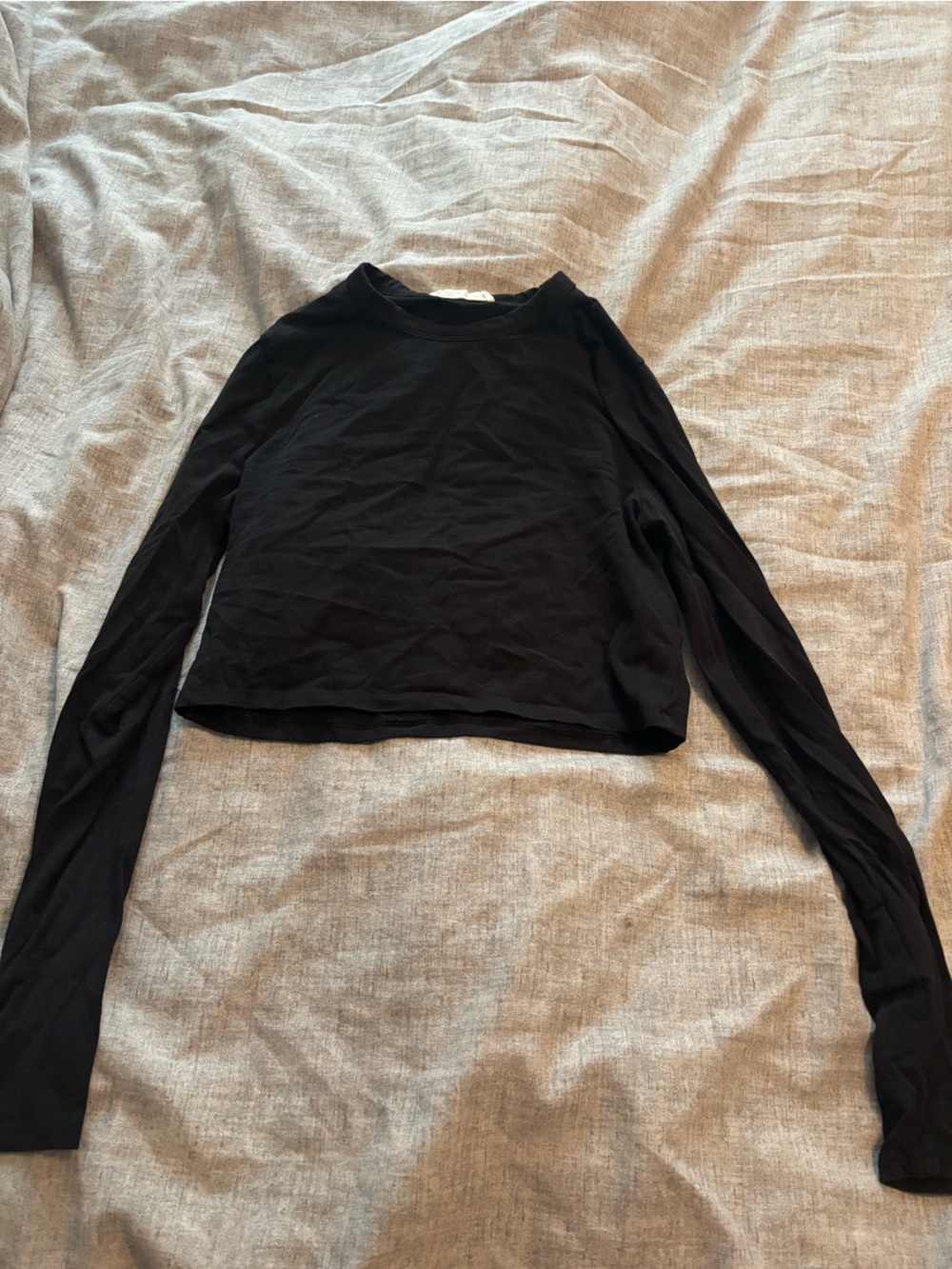 Cotton On Black Long Sleeve Crop Tee